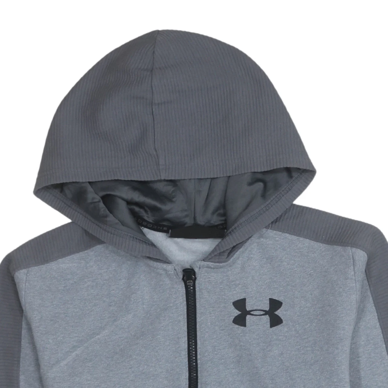 Under Armour Teens Grey Full Zip Hoodie L Relaxed Fit ColdGear - Image 8