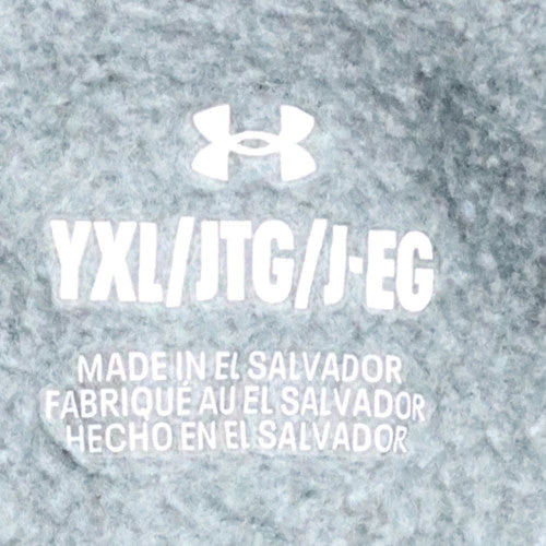 Under Armour Teens Grey Pullover Hoodie L Fleece Sportswear - Image 6