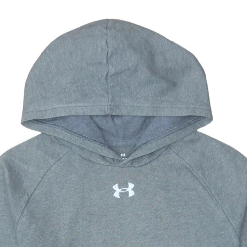 Under Armour Teens Grey Pullover Hoodie L Fleece Sportswear - Image 8