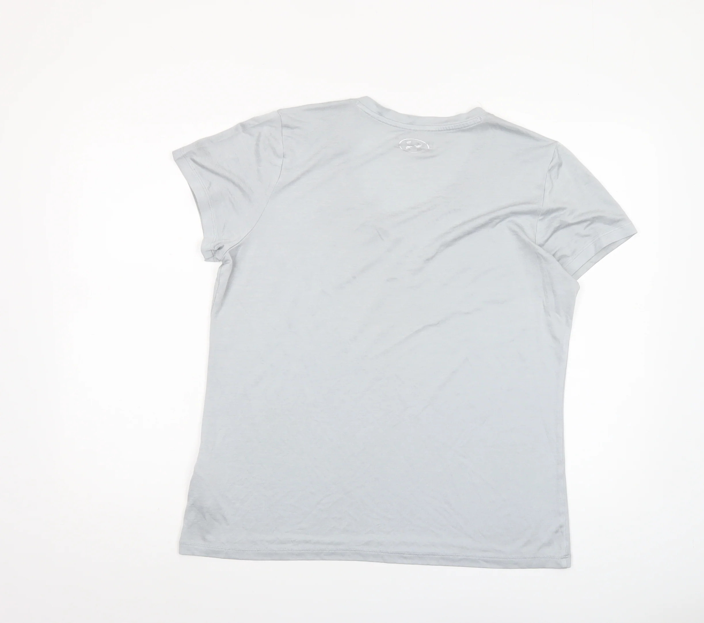 Under Armour Women Grey HeatGear V-Neck Short Sleeve T-Shirt Size L - Image 3