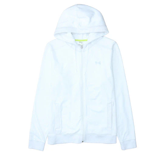 Under Armour Women White Full Zip Hoodie XL Polyester Blend