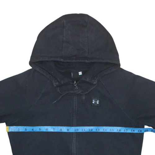 Under Armour Womens Black Small Full Zip Hoodie Cotton Blend - Image 2