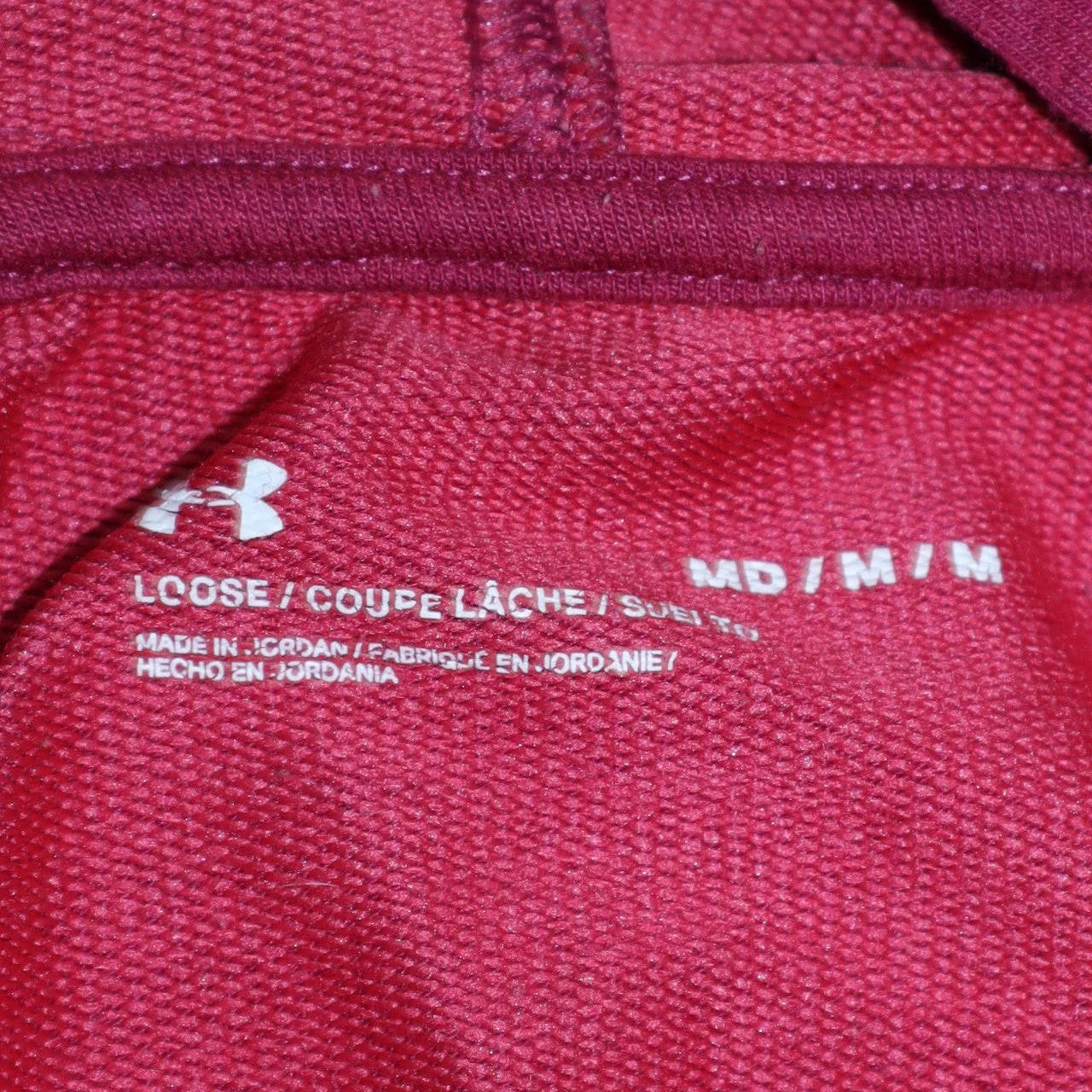 Under Armour Womens Burgundy Hoodie Medium Loose Fit Pullover - Image 5
