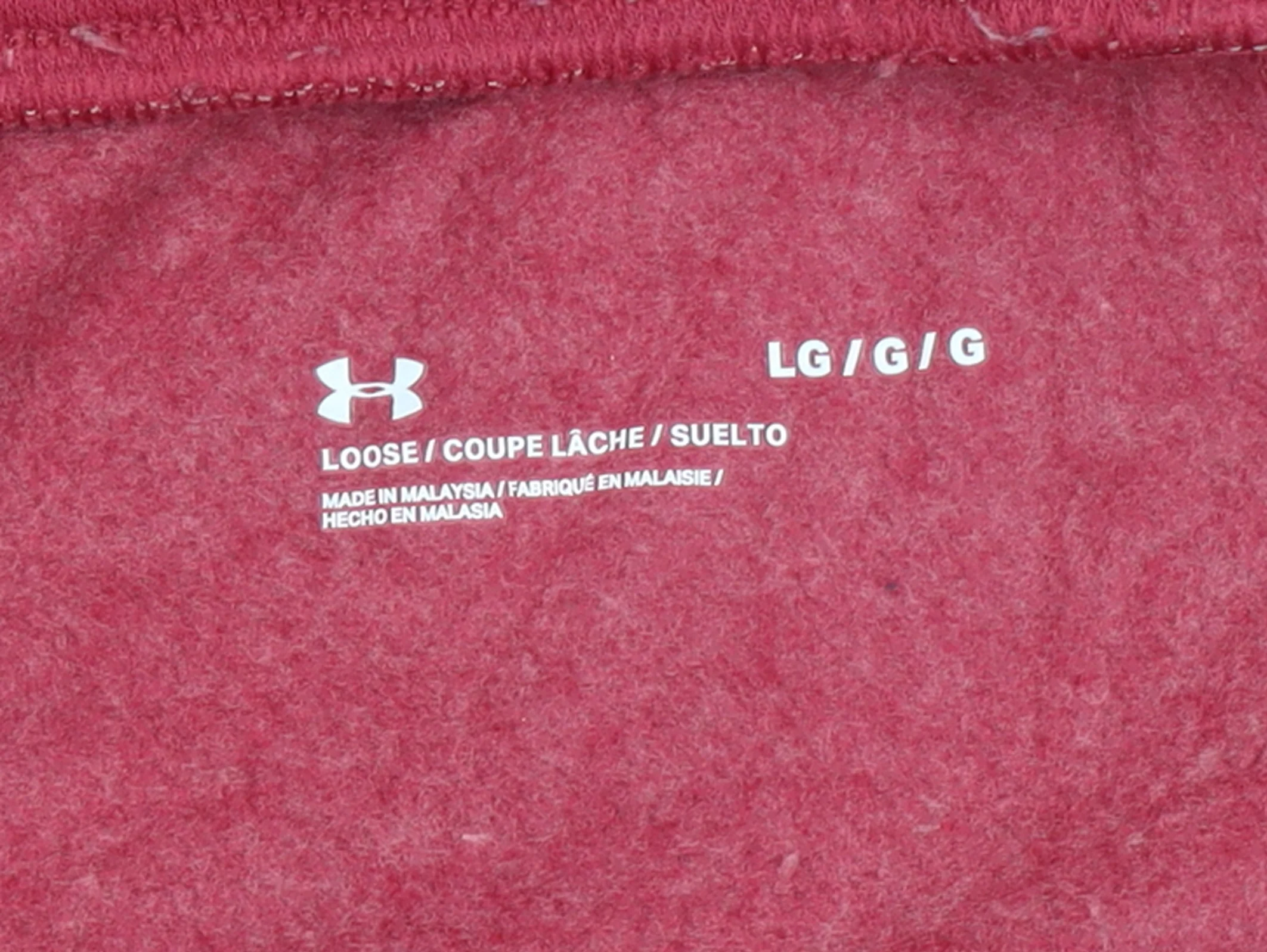 Under Armour Womens Red Jogger Sweatpants L Loose Fit Fleece Trousers - Image 4