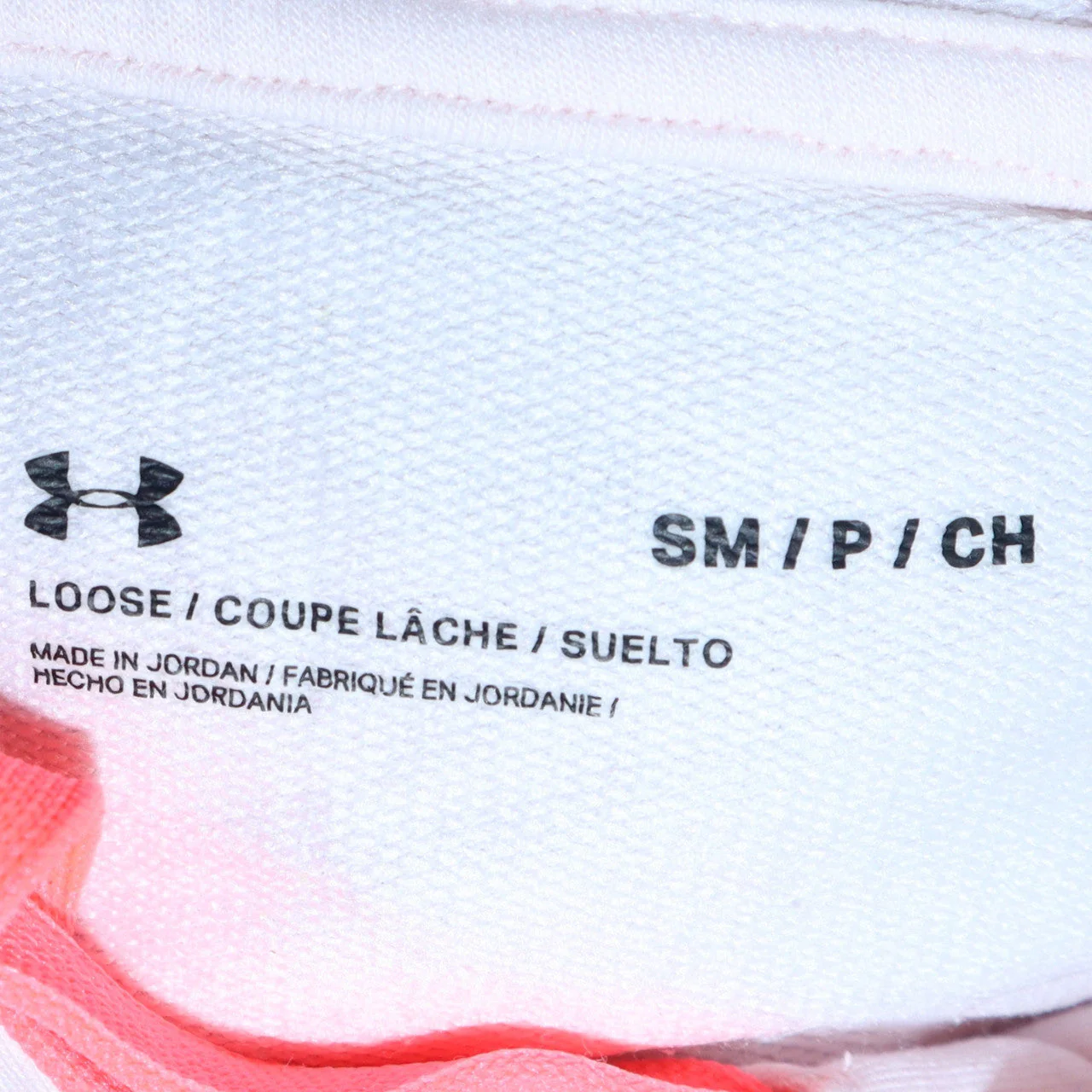 Under Armour Womens White Pink Ombre Pullover Hoodie Size Small Loose Fit - Image 5