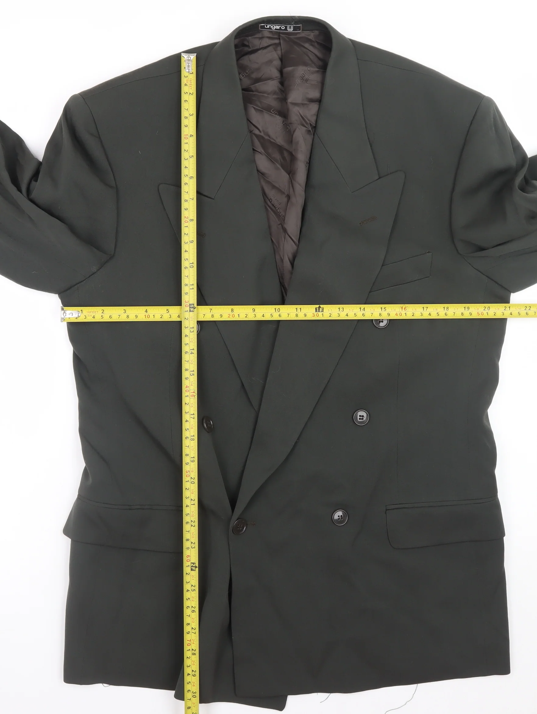 Ungaro Uomo Paris Mens Black Wool Blazer Jacket 40R Classic Fit - Image 2