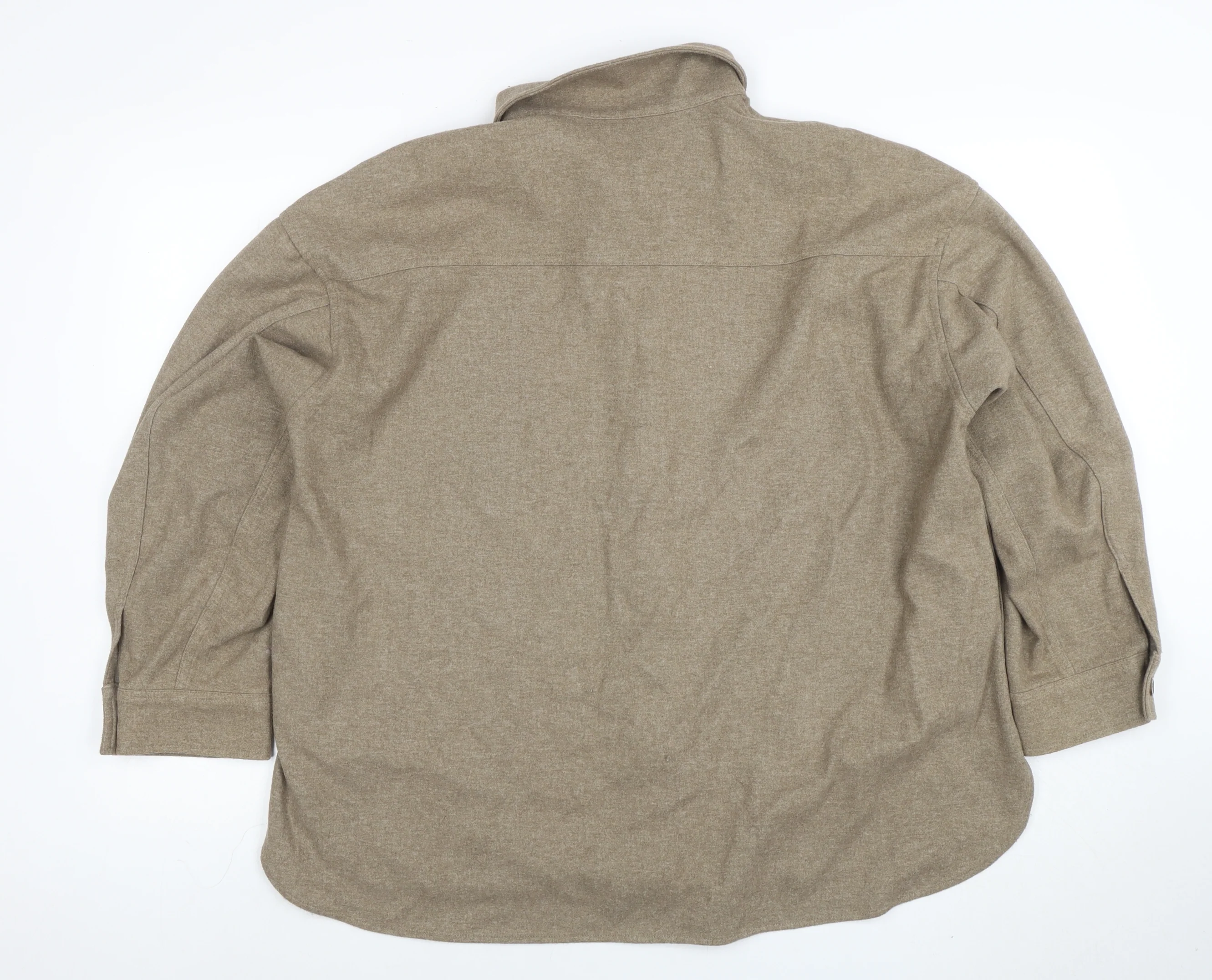 Uniqlo Men Beige Flannel Button Jacket M Lined Casual - Image 3