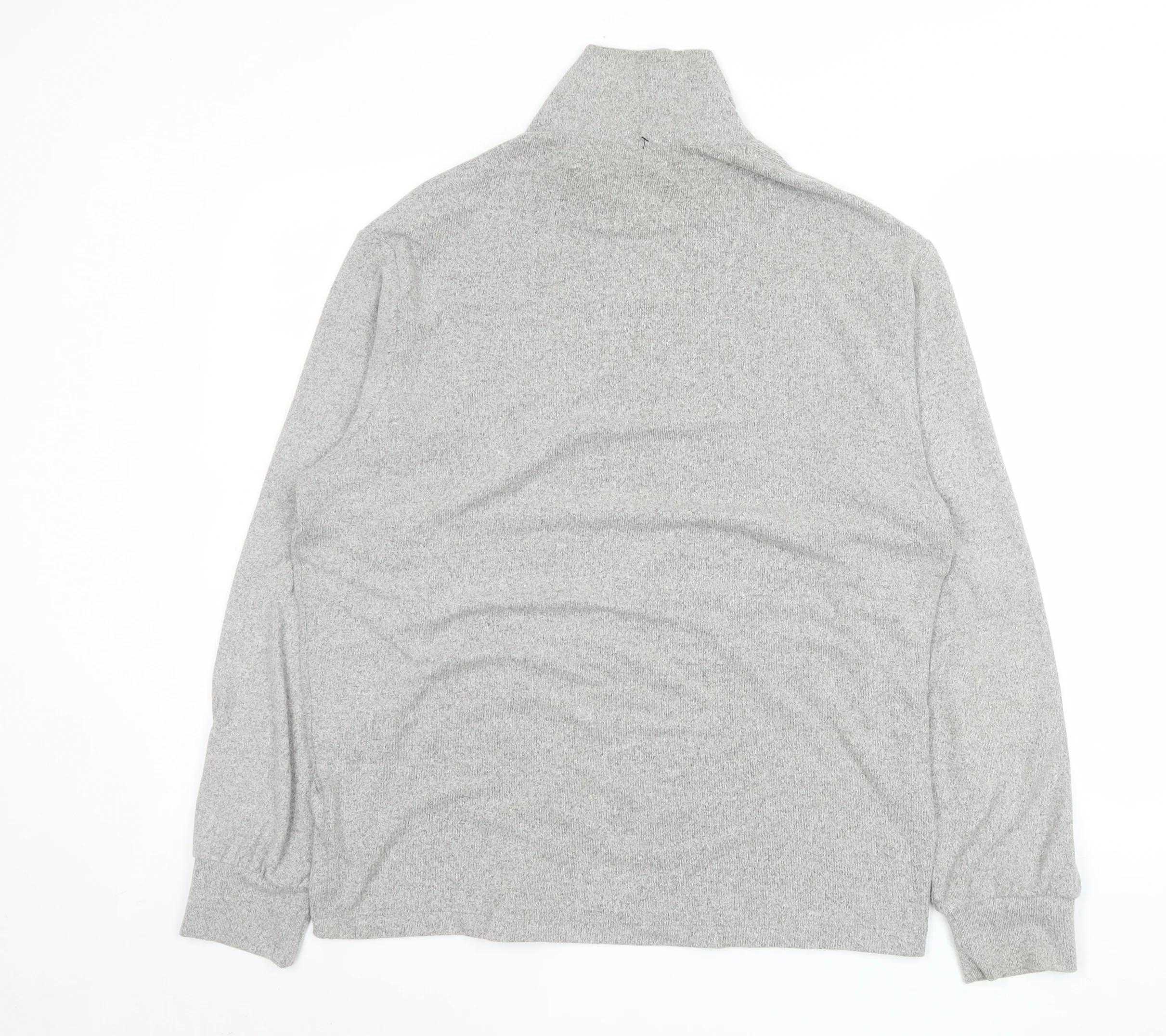 Uniqlo Men Grey Roll Neck Knit Sweatshirt Size L - Image 3