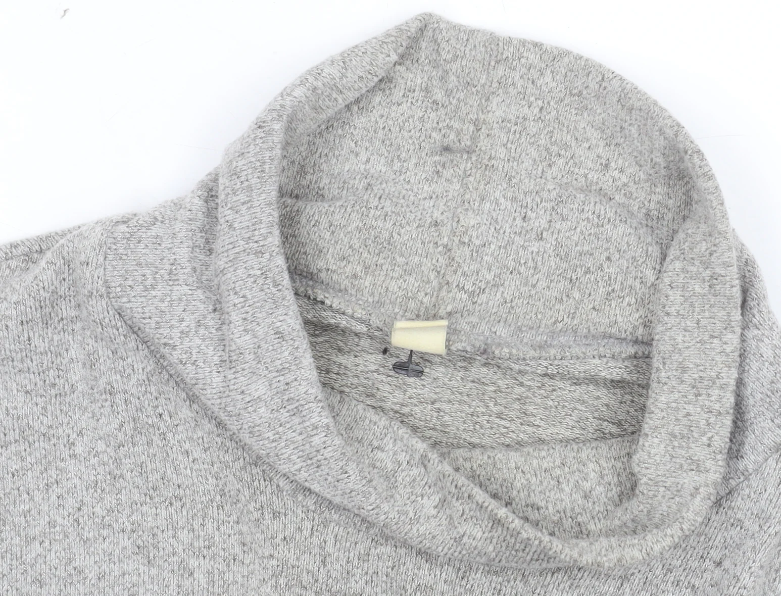 Uniqlo Men Grey Roll Neck Knit Sweatshirt Size L - Image 6