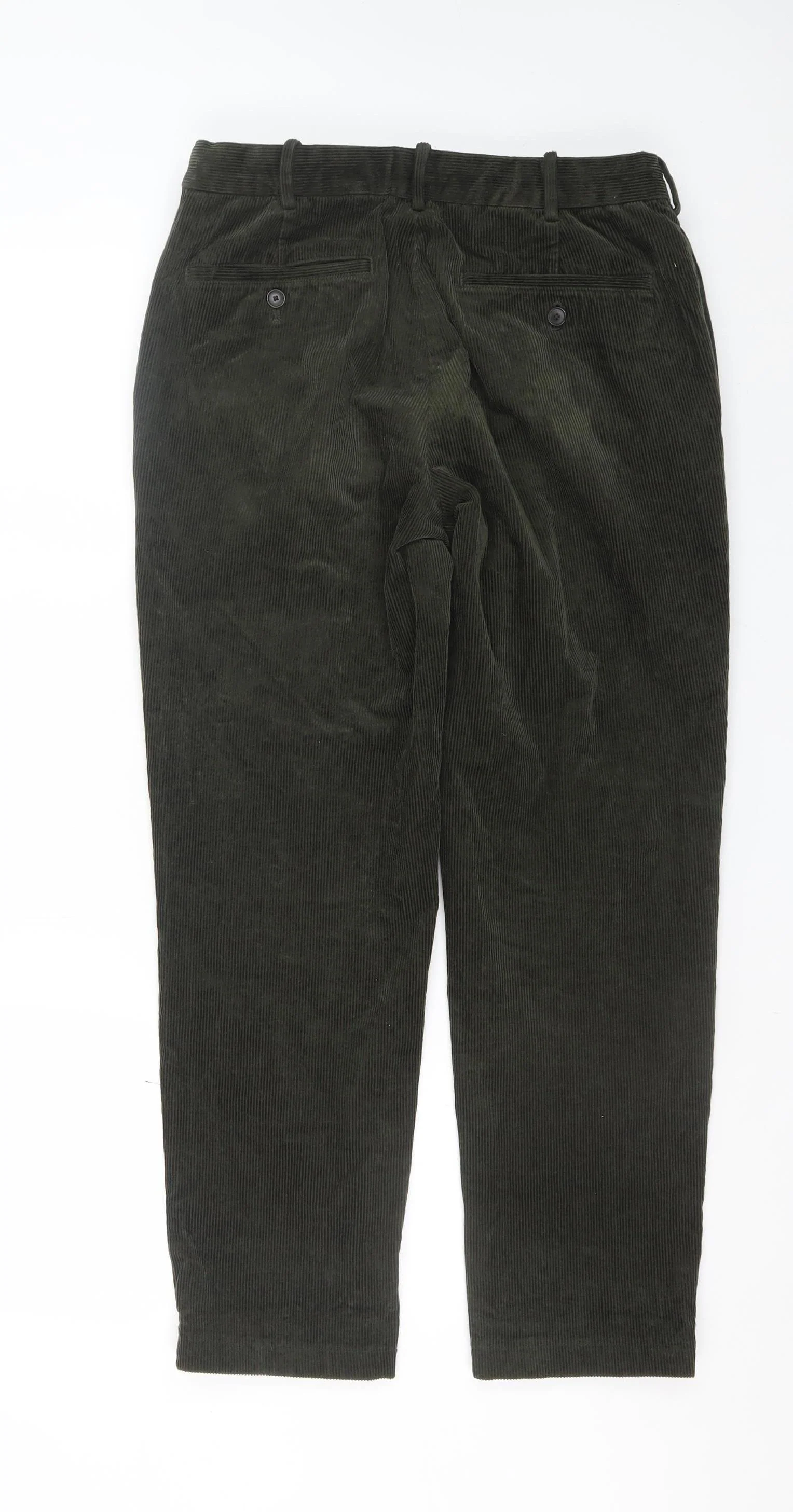 Uniqlo Men's Green Corduroy Chino Trousers Size S Regular Fit - Image 3