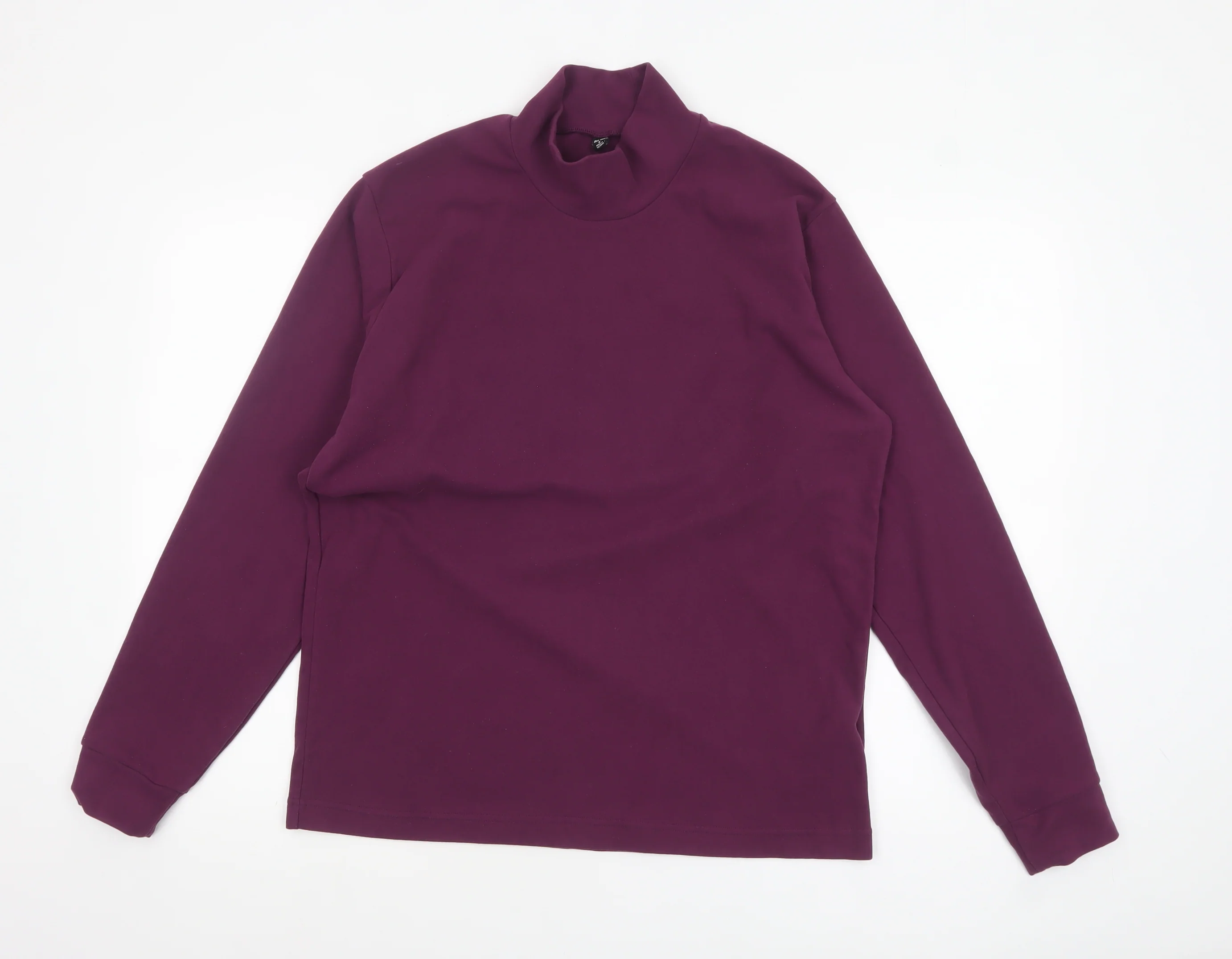 Uniqlo Men's Purple Mock Neck Long Sleeve Top M Regular Fit