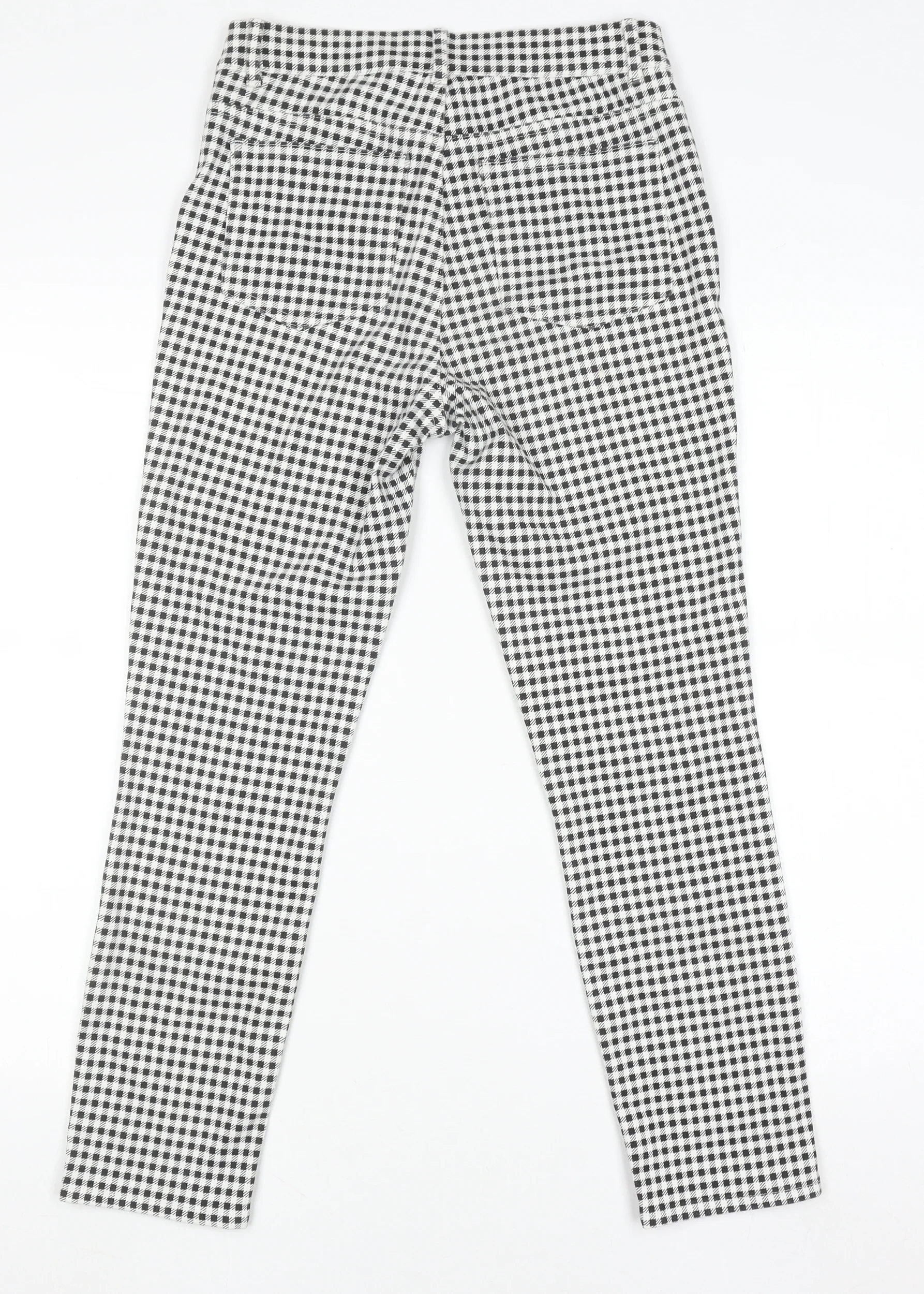 Uniqlo Women Black Check Slim Fit Stretch Cotton Leggings S - Image 3