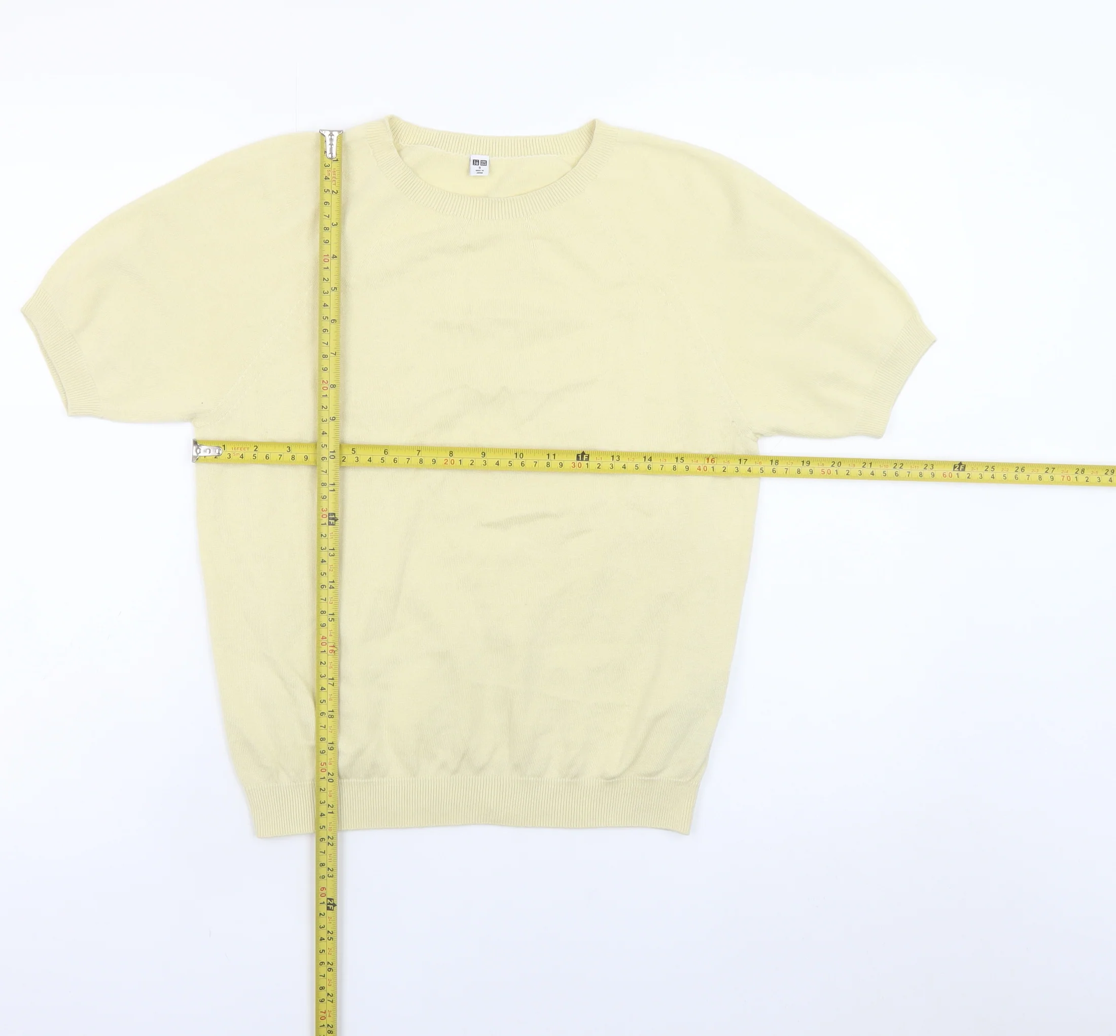 Uniqlo Women’s Beige Short Sleeve Crew Neck Knit Jumper Size S - Image 2