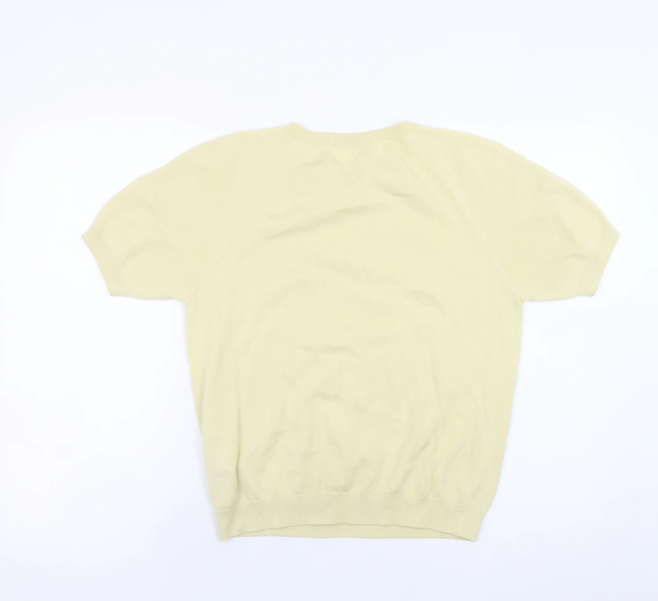 Uniqlo Women’s Beige Short Sleeve Crew Neck Knit Jumper Size S - Image 3