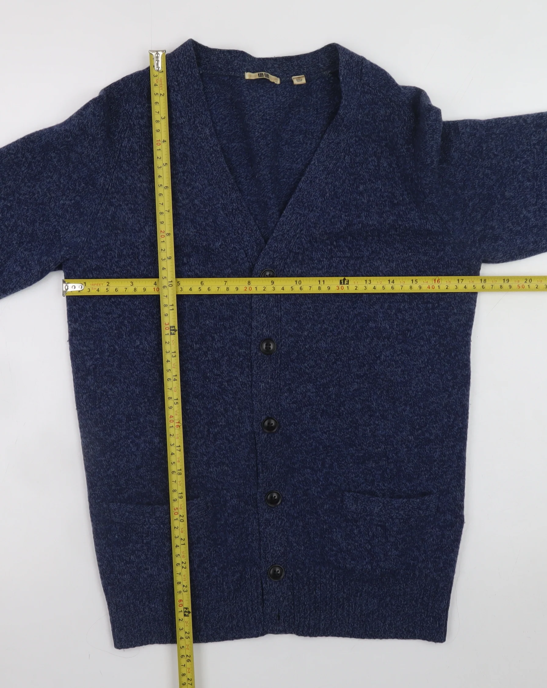 Uniqlo Women’s Blue Wool V-Neck Cardigan XS Knit - Image 2
