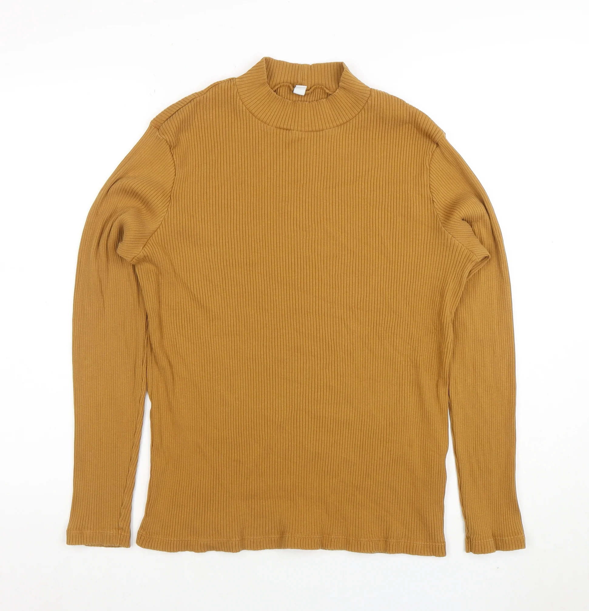 Uniqlo Women’s Brown Ribbed Mock Neck Long Sleeve Top XL