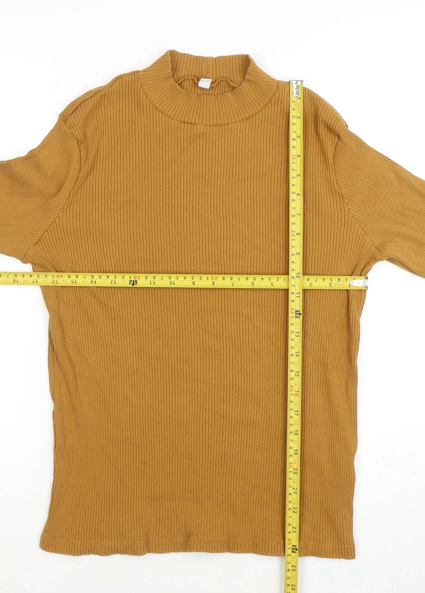 Uniqlo Women’s Brown Ribbed Mock Neck Long Sleeve Top XL - Image 2