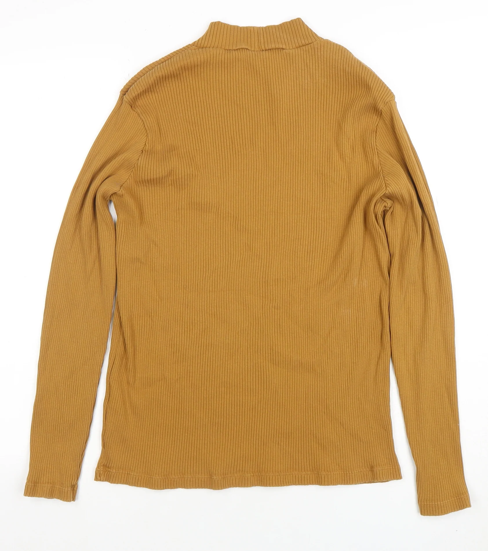 Uniqlo Women’s Brown Ribbed Mock Neck Long Sleeve Top XL - Image 3