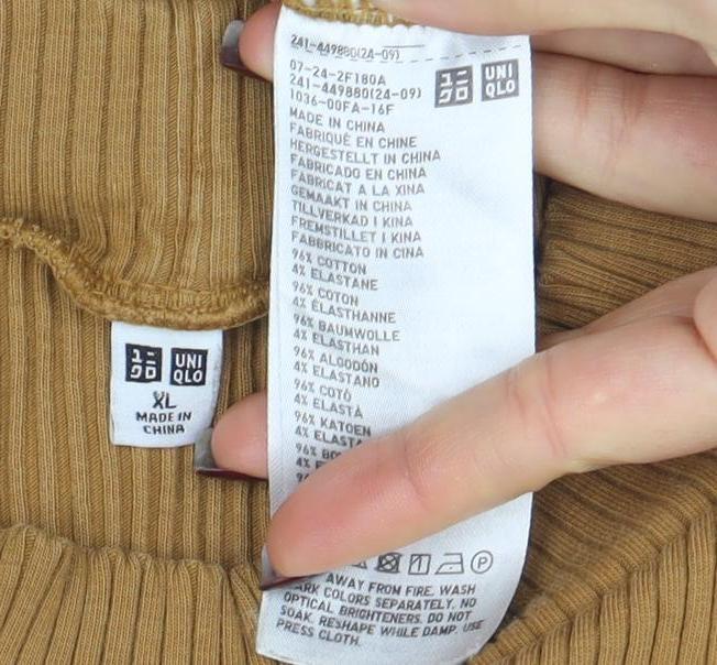 Uniqlo Women’s Brown Ribbed Mock Neck Long Sleeve Top XL - Image 4