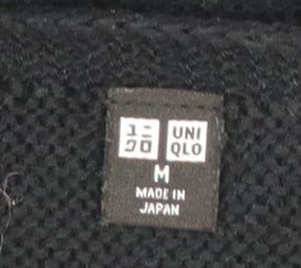 Uniqlo Womens Black Cotton V-Neck Long Sleeve Pullover Jumper M - Image 4