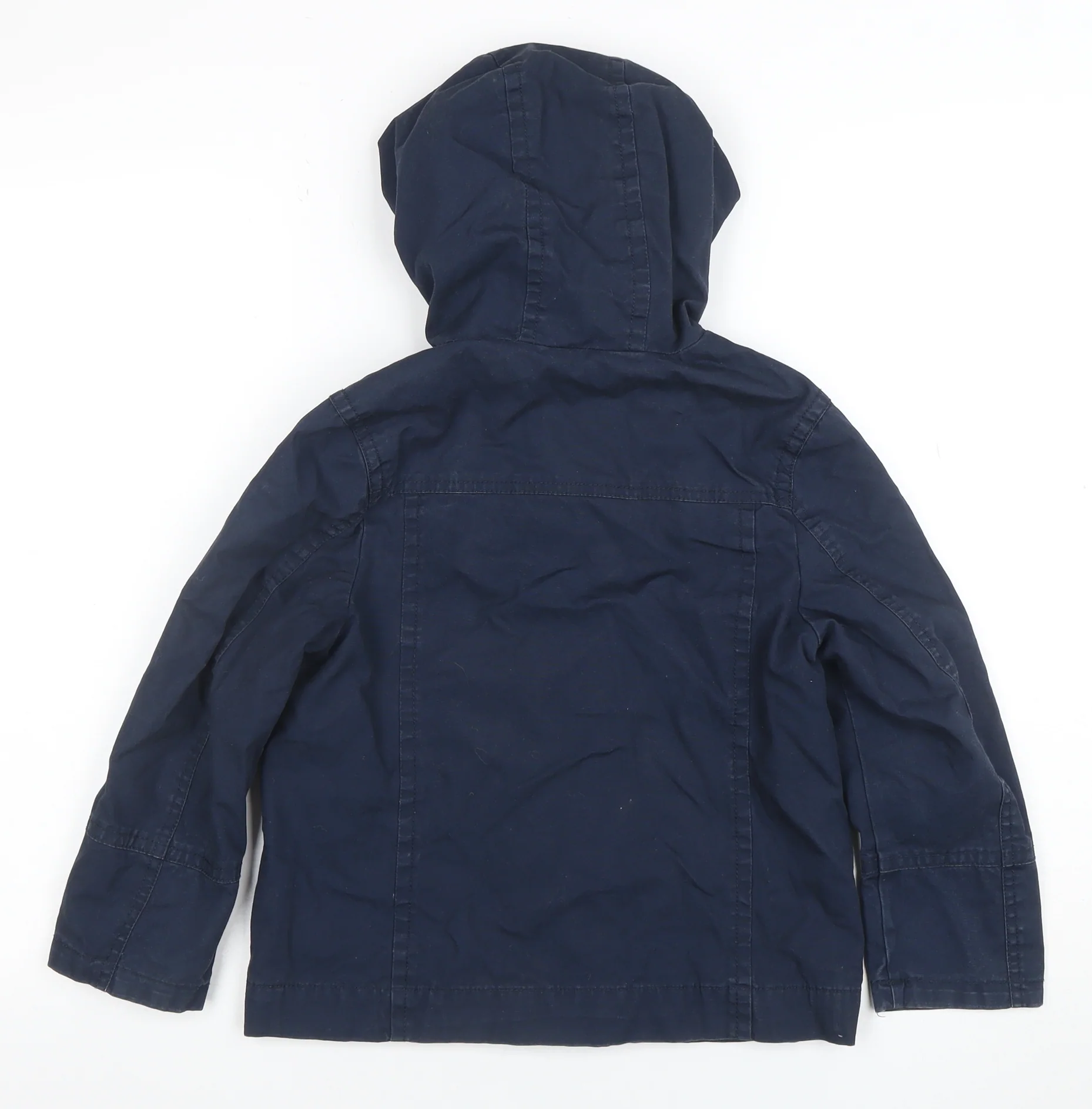 United Colors of Benetton Boys Blue Hooded Duffle Coat Size 6 Years - Image 3