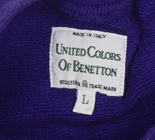 United Colors of Benetton Womens Purple Cotton Pullover Sweatshirt L - Image 4