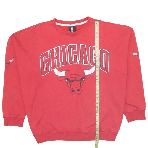 UNK Mens Red Chicago Bulls Pullover Sweatshirt L Crew Neck Graphic - Image 2
