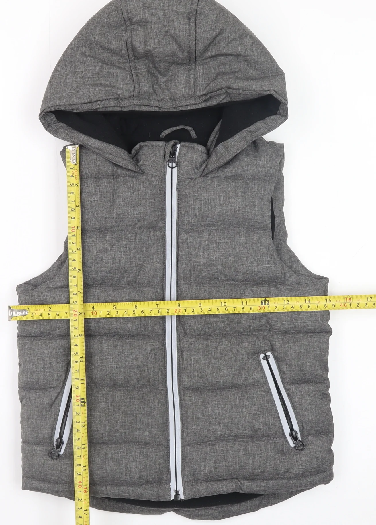 Urban Boy Grey Hooded Padded Bodywarmer Waistcoat Boys 4 Years - Image 2