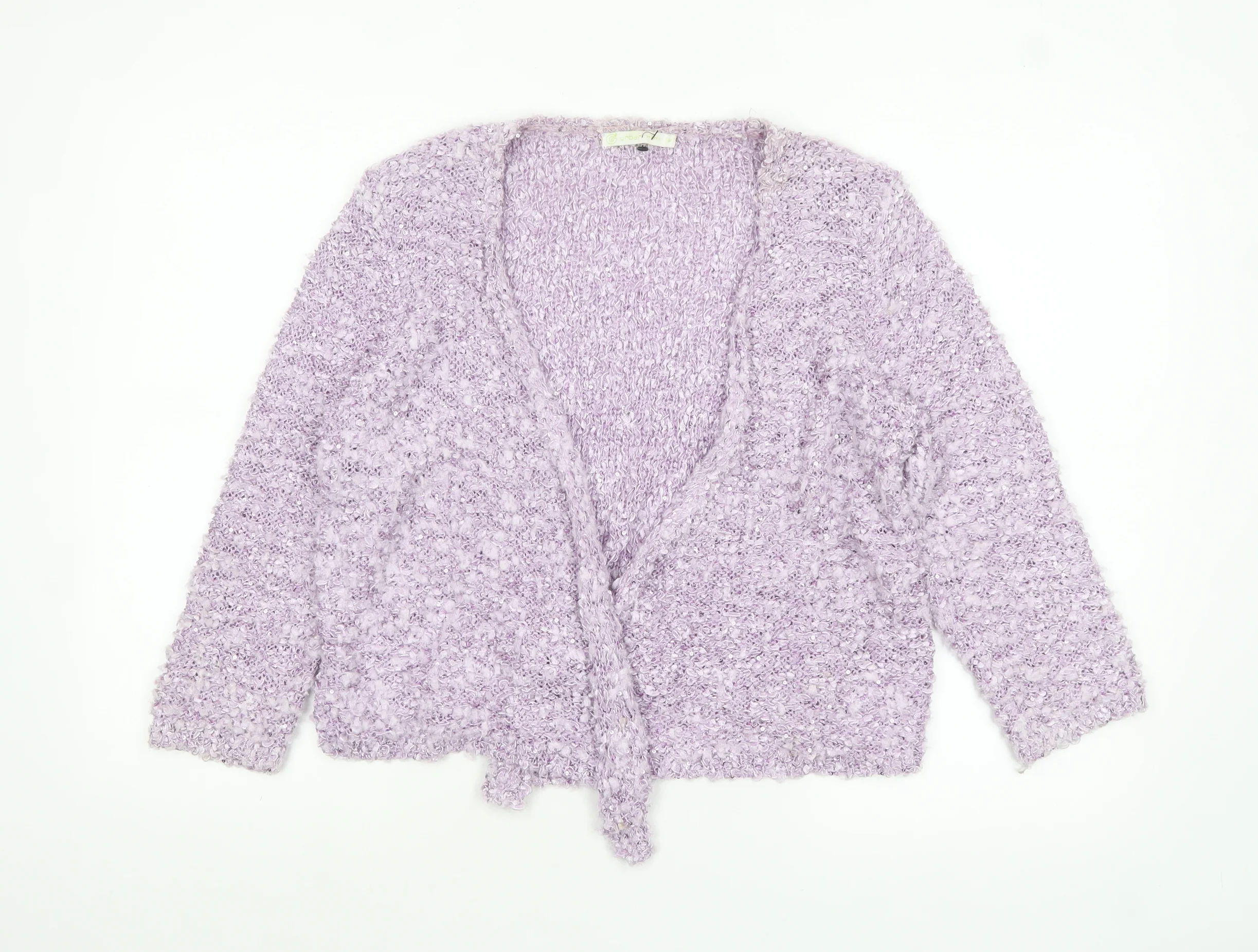Urban by XENO Women's Purple Sequin Knit Cardigan Size M Relaxed Fit