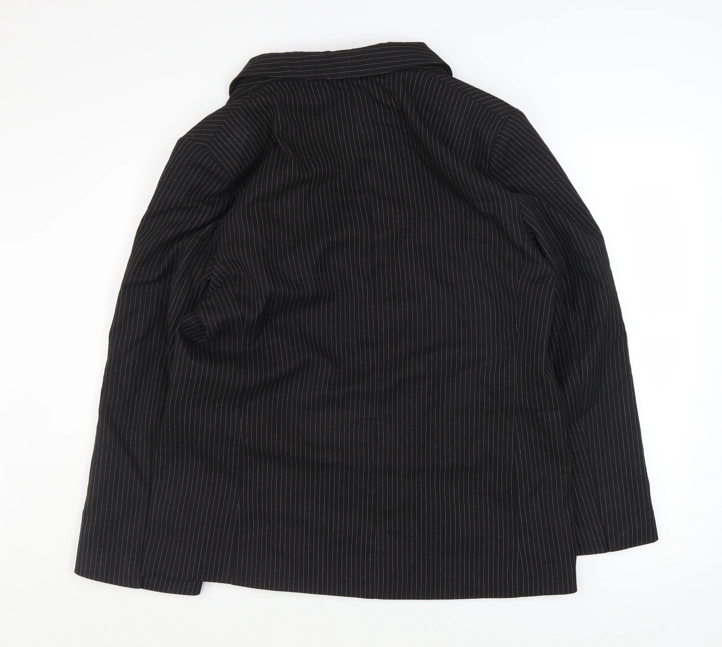 Urban Outfitters Women Black Pinstripe Double-Breasted Blazer M - Image 3