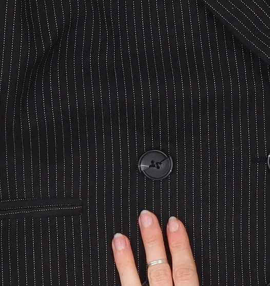 Urban Outfitters Women Black Pinstripe Double-Breasted Blazer M - Image 6