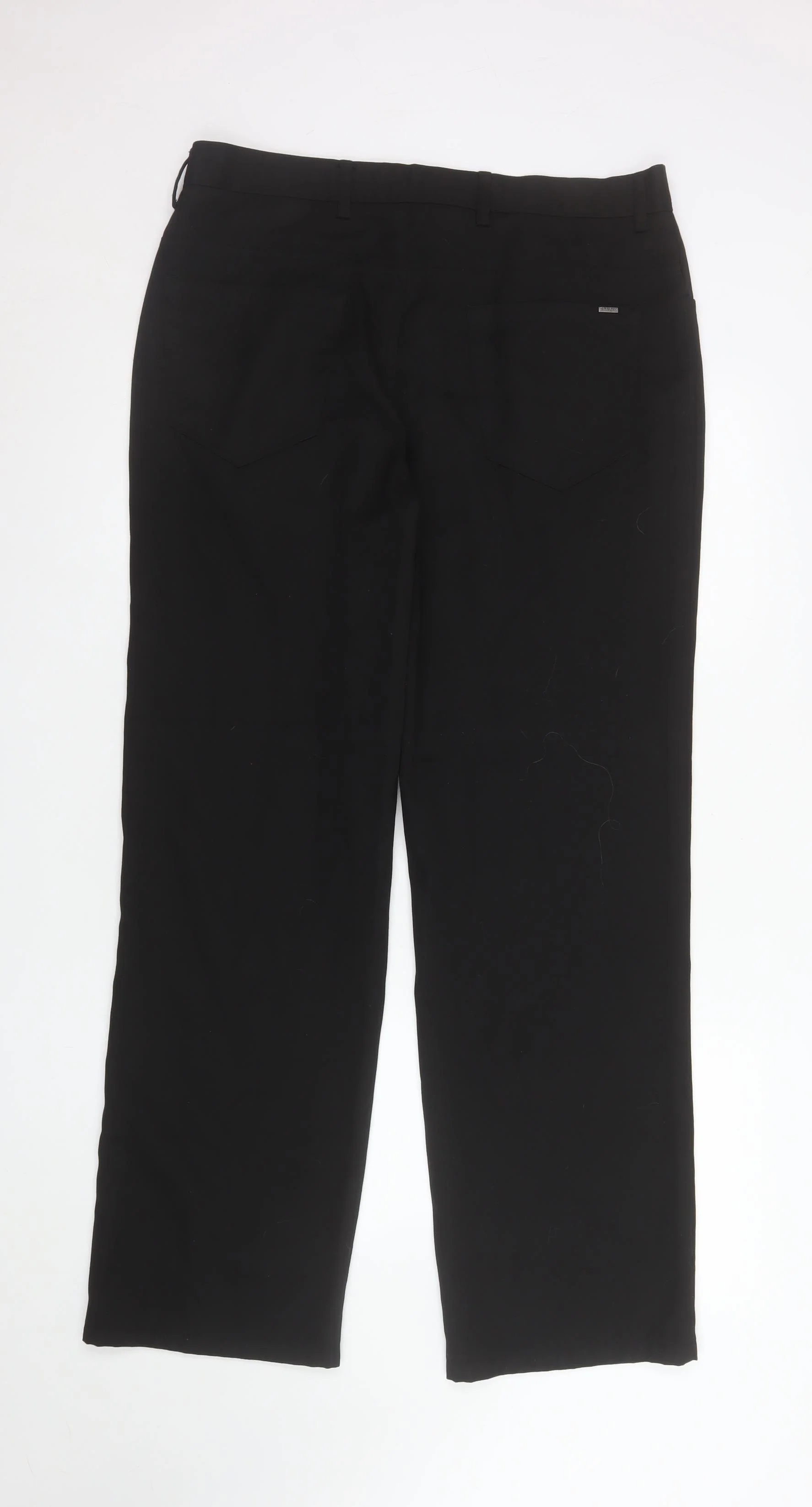 Urban Spirit Mens Black 34R Straight Leg Regular Fit Trousers - Image 3