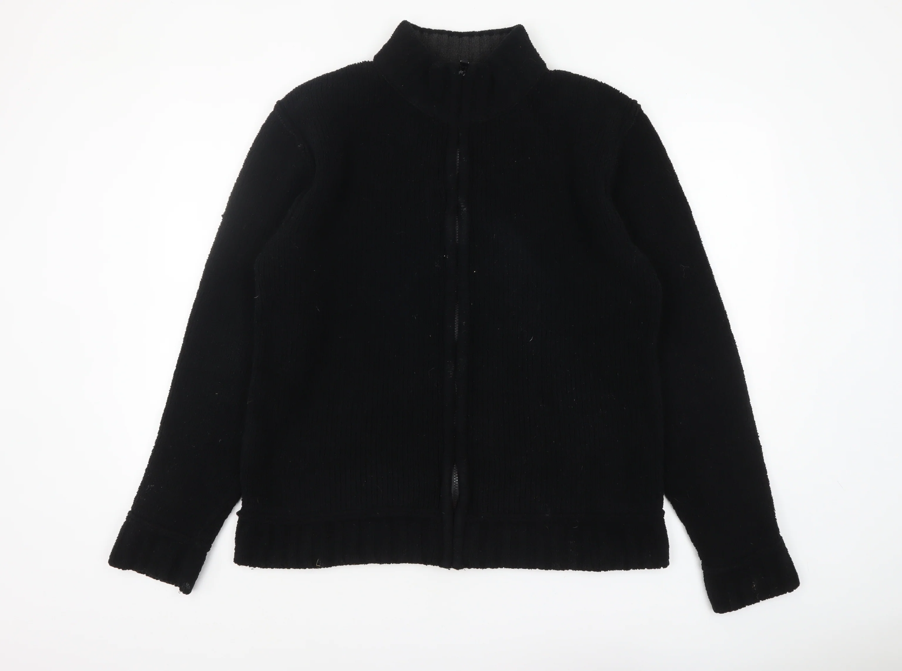 Urban Spirit Men's Black Fleece Zip Jacket L Regular Fit Casual Outerwear