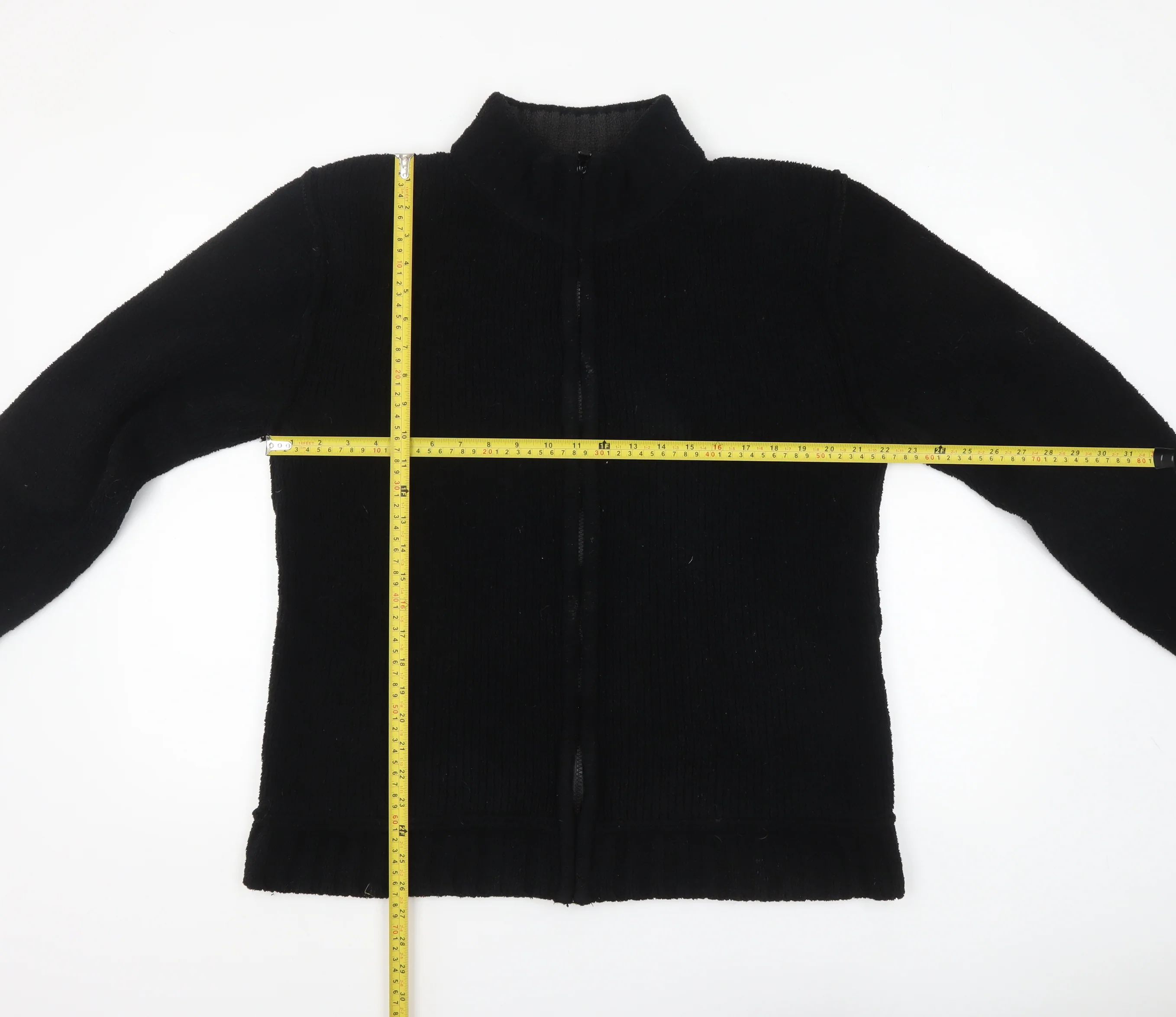 Urban Spirit Men's Black Fleece Zip Jacket L Regular Fit Casual Outerwear - Image 2