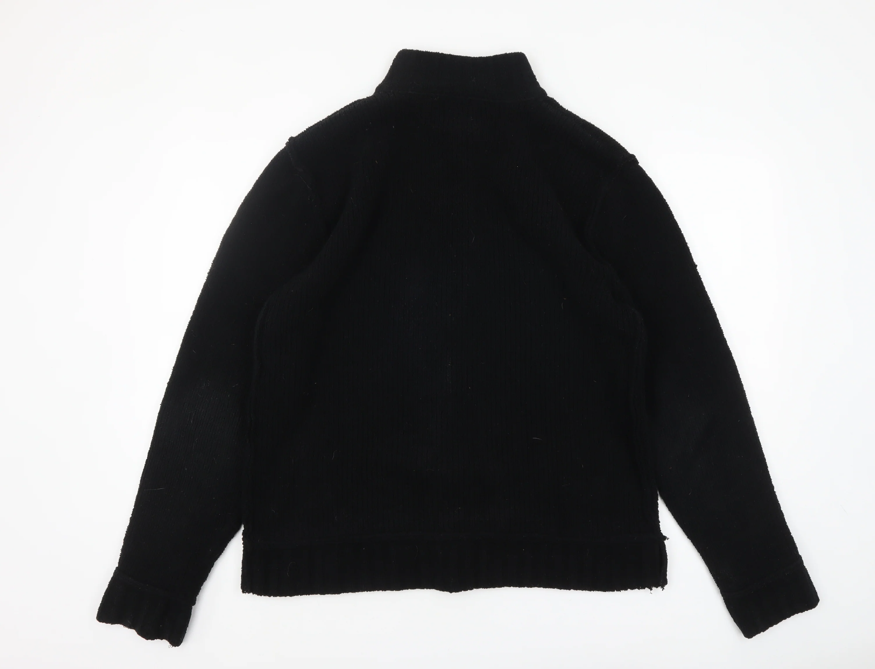 Urban Spirit Men's Black Fleece Zip Jacket L Regular Fit Casual Outerwear - Image 3