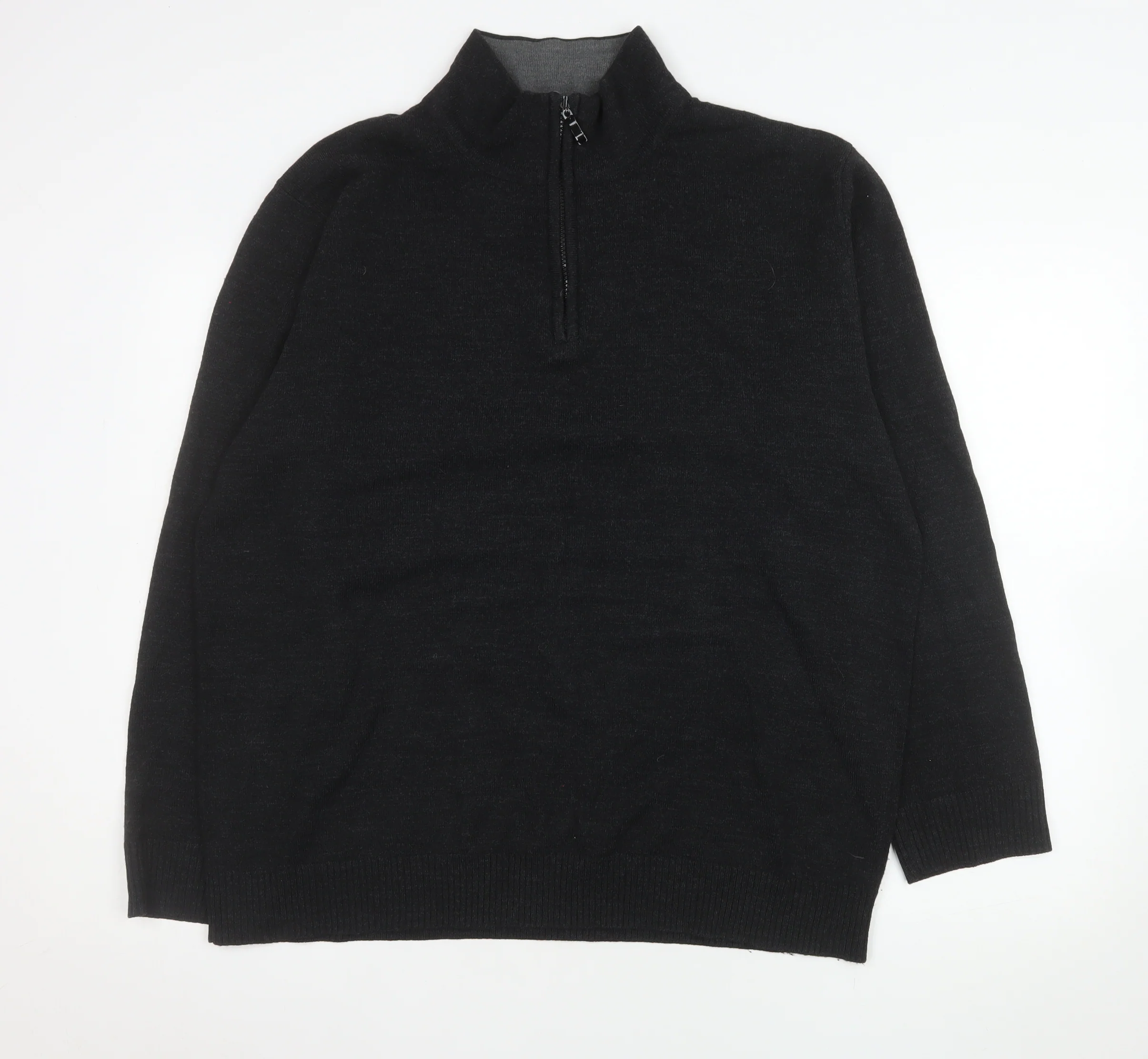 Urban Supply Men's Black XL Half Zip Knit Sweatshirt
