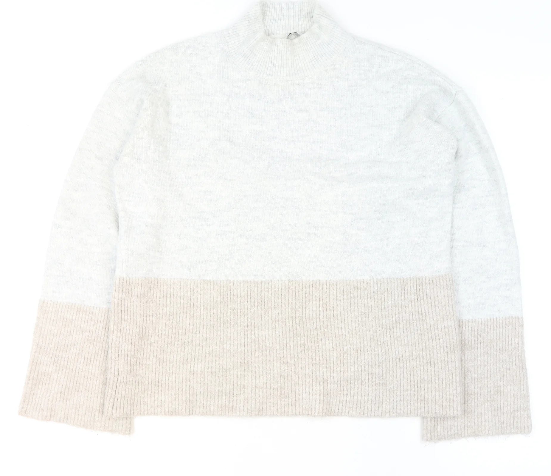 V by Very Women’s Beige Mock Neck Pullover Jumper Size 10
