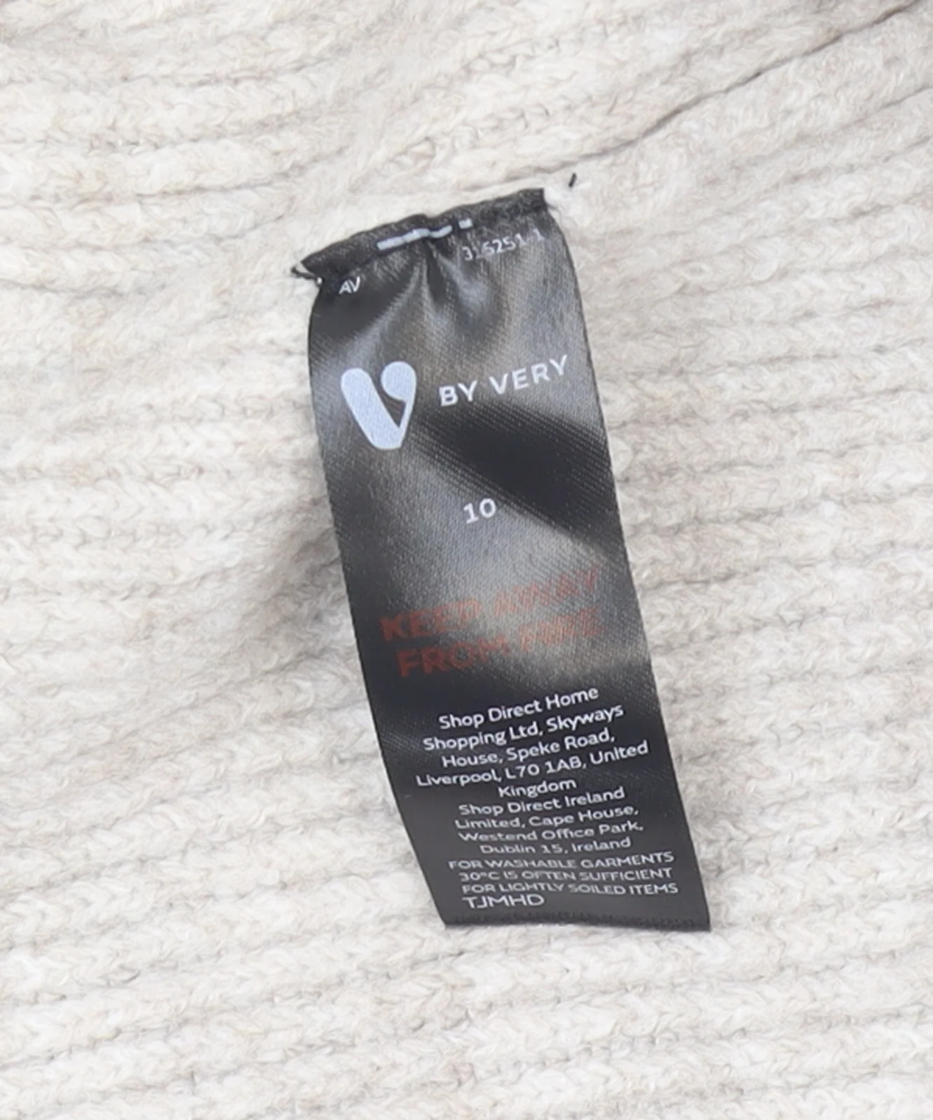 V by Very Women’s Beige Mock Neck Pullover Jumper Size 10 - Image 4