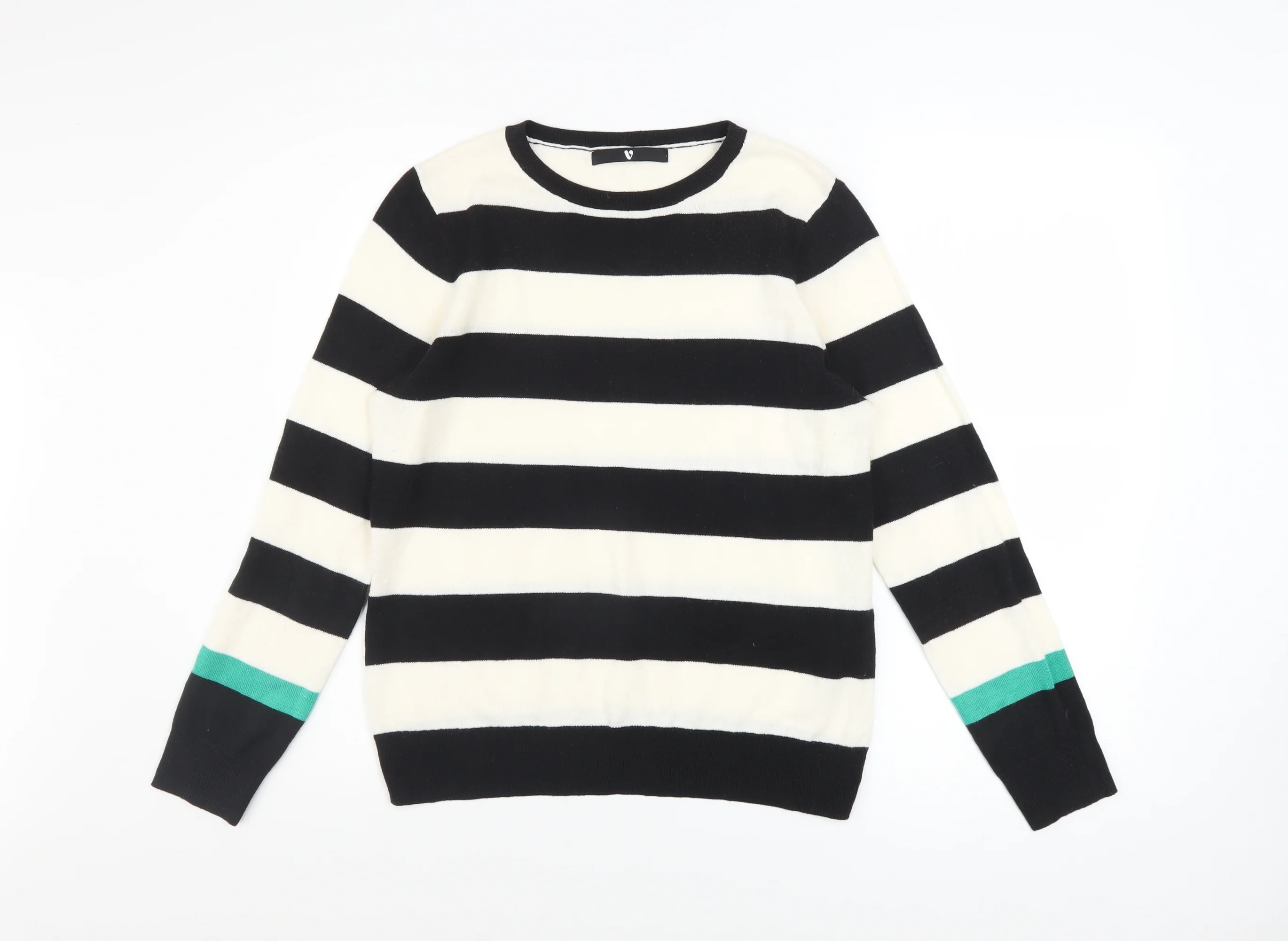 V by Very Women’s Black and White Striped Jumper Size 12