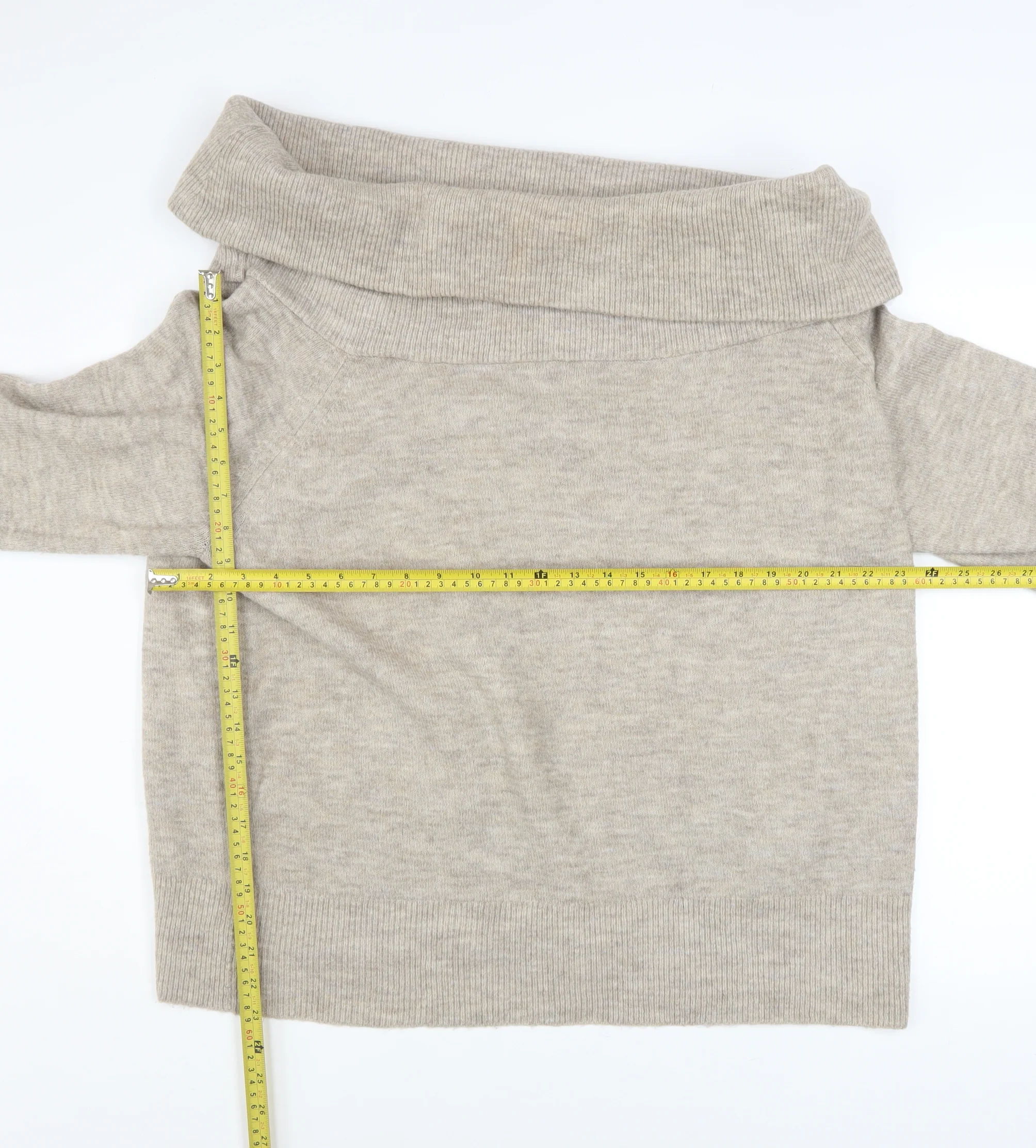 V by Very Women's Beige Cowl Neck Long Sleeve Knit Jumper Size 18 - Image 2