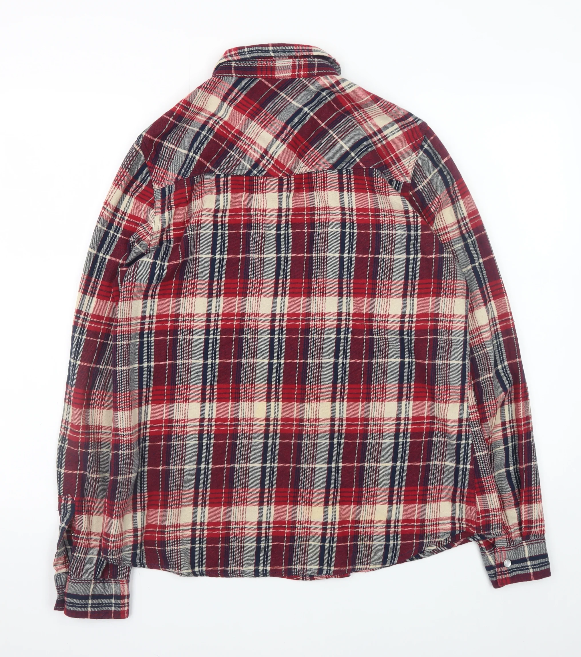 Vanilla Star Men's Red Plaid Cotton Flannel Long Sleeve Shirt Size L - Image 3