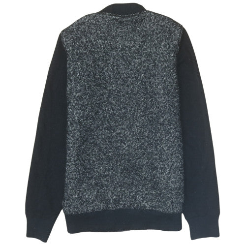 Vans Men's Black Herringbone Wool Blend Bomber Jacket Size M - Image 4
