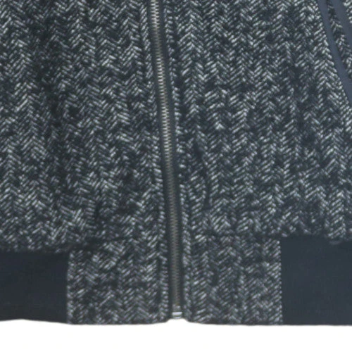 Vans Men's Black Herringbone Wool Blend Bomber Jacket Size M - Image 8