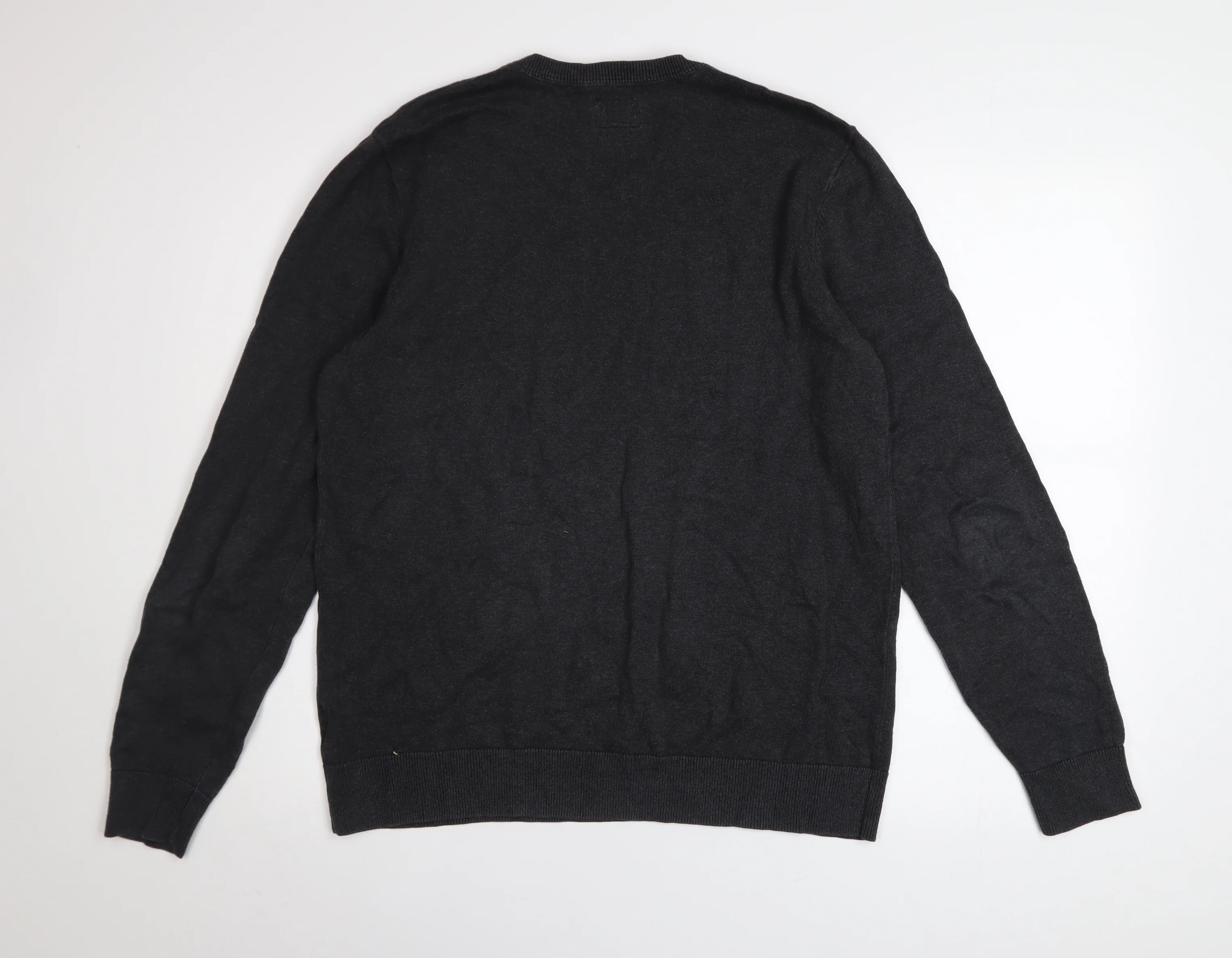Vans Men's Black V-Neck Pullover Jumper Size M Knit Cotton Blend - Image 3