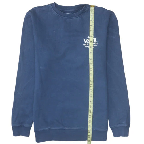 Vans Mens Blue Pullover Sweatshirt Small Crew Neck Classic Logo - Image 3