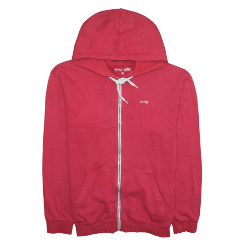 Vans Men's Red Full Zip Hoodie XL Regular Fit Fleece Sweatshirt