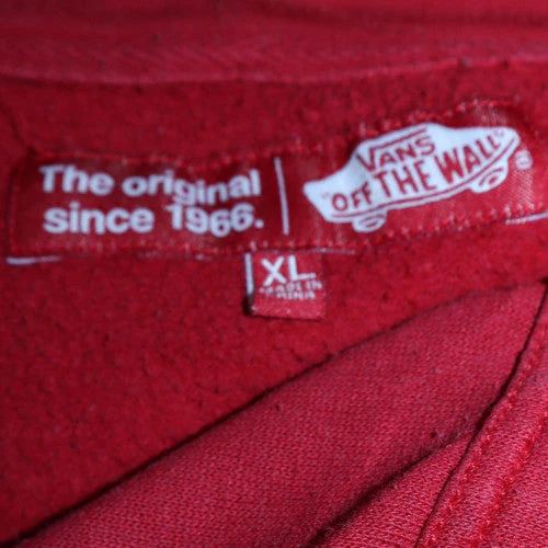 Vans Men's Red Full Zip Hoodie XL Regular Fit Fleece Sweatshirt - Image 5