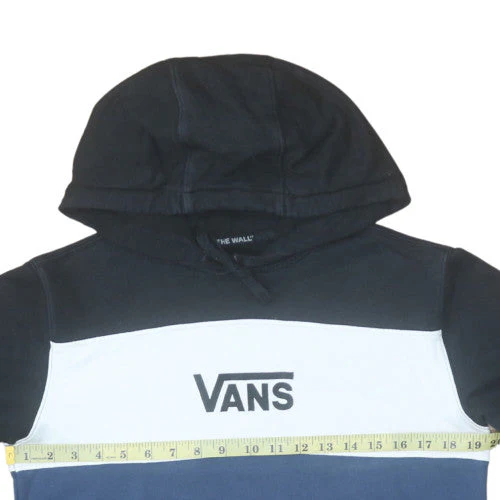 Vans Mens XS Blue Black Colour Block Logo Pullover Hoodie - Image 3
