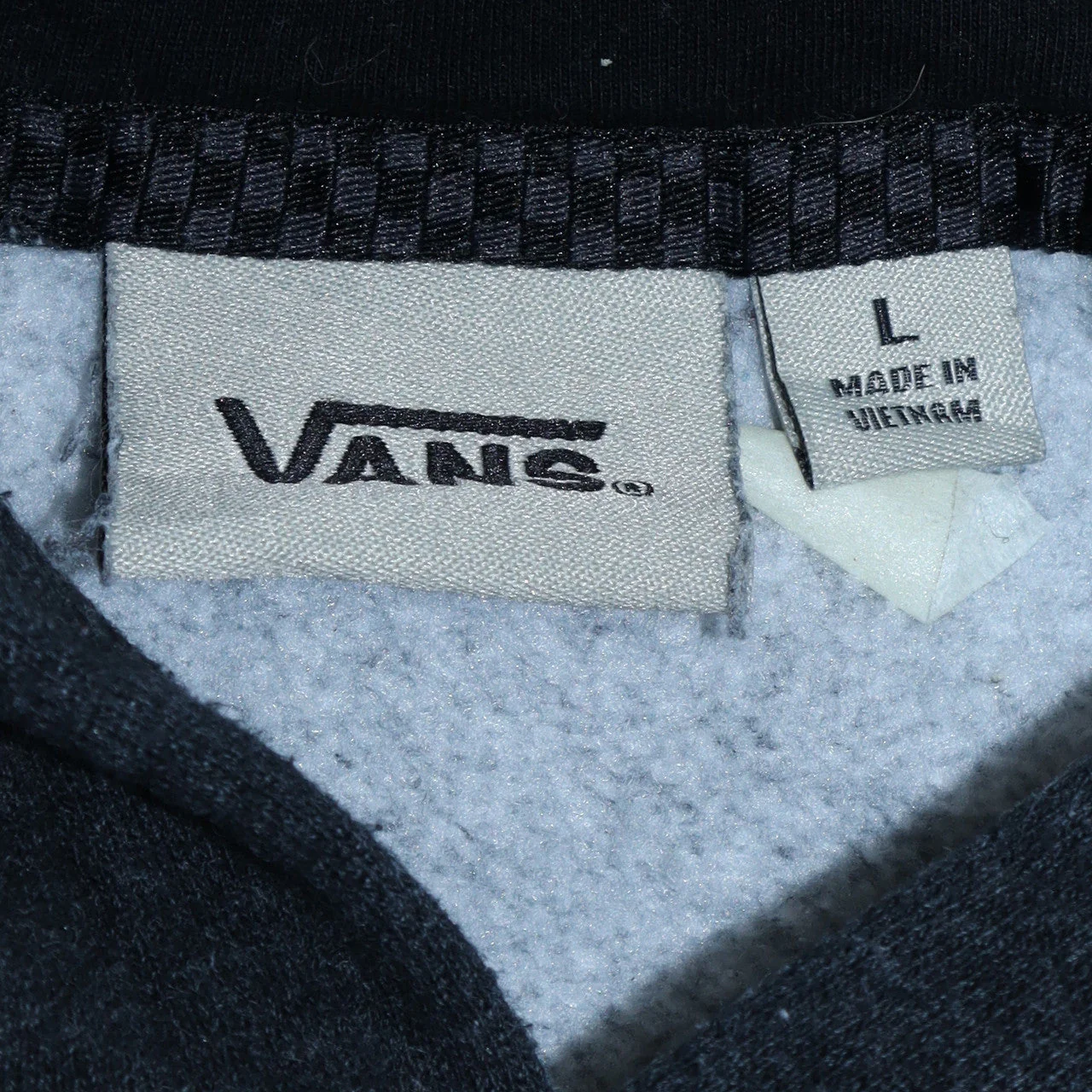Vans Teens Black Pullover Hoodie L Fleece Graphic Print - Image 5