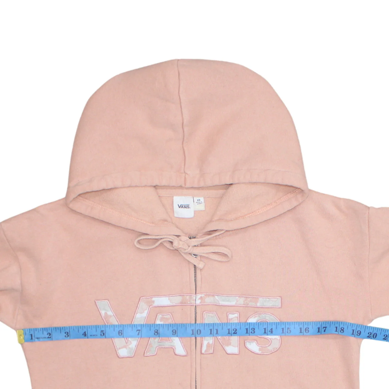 Vans Womens Pink Full Zip Hoodie XS Cotton Blend Casual Sweatshirt - Image 2